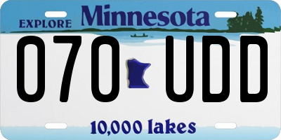 MN license plate 070UDD