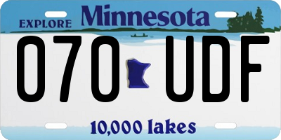 MN license plate 070UDF