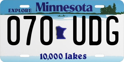 MN license plate 070UDG