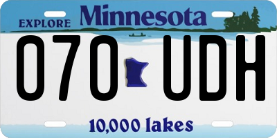 MN license plate 070UDH