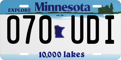 MN license plate 070UDI