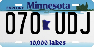 MN license plate 070UDJ