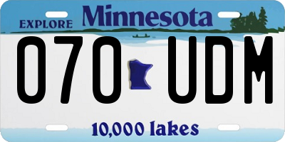 MN license plate 070UDM