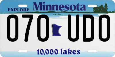 MN license plate 070UDO