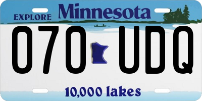 MN license plate 070UDQ