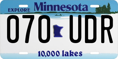 MN license plate 070UDR