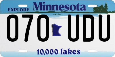 MN license plate 070UDU