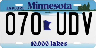 MN license plate 070UDV