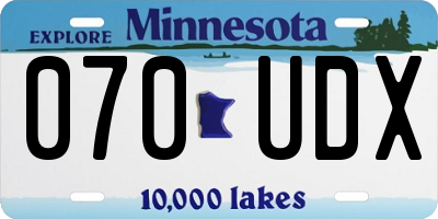 MN license plate 070UDX