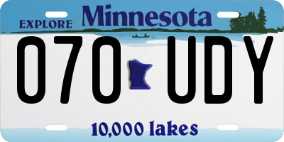 MN license plate 070UDY