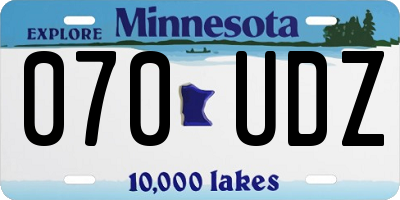 MN license plate 070UDZ