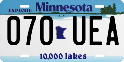 MN license plate 070UEA