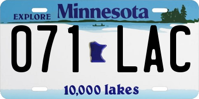 MN license plate 071LAC