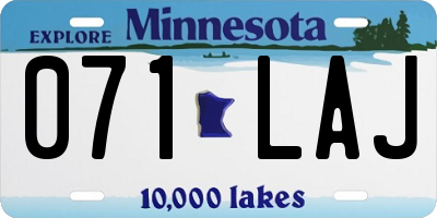 MN license plate 071LAJ