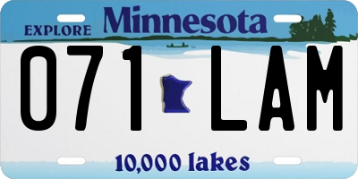 MN license plate 071LAM