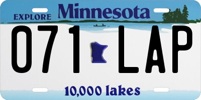 MN license plate 071LAP