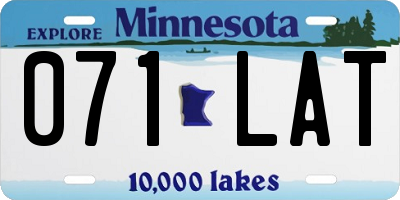 MN license plate 071LAT