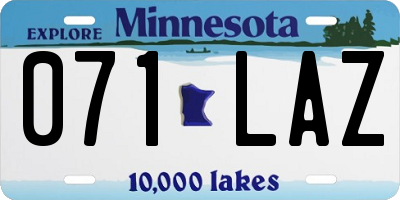 MN license plate 071LAZ