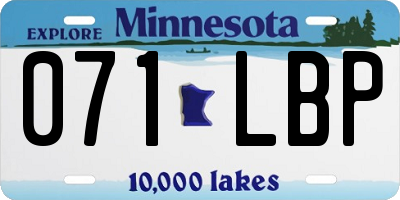 MN license plate 071LBP