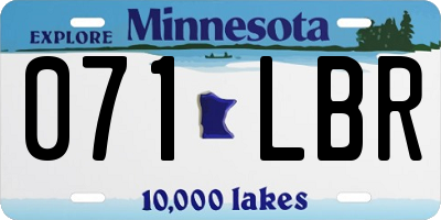 MN license plate 071LBR