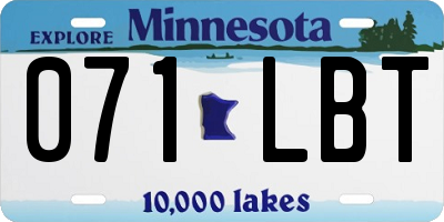 MN license plate 071LBT