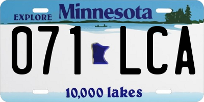 MN license plate 071LCA