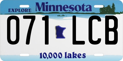 MN license plate 071LCB
