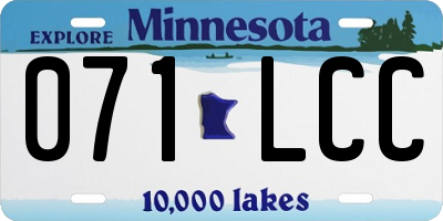 MN license plate 071LCC
