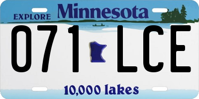 MN license plate 071LCE