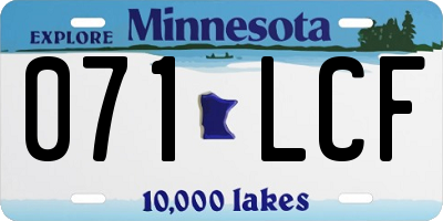MN license plate 071LCF