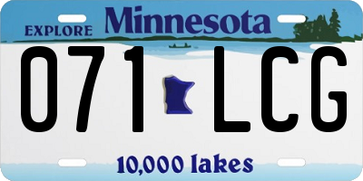 MN license plate 071LCG