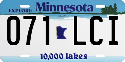 MN license plate 071LCI