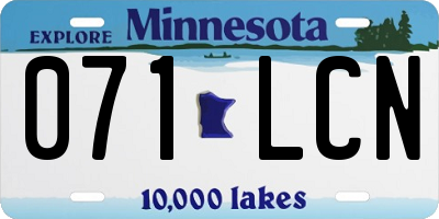 MN license plate 071LCN