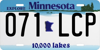 MN license plate 071LCP
