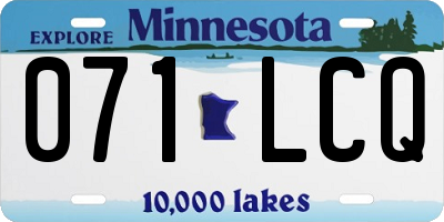 MN license plate 071LCQ