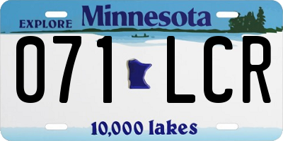 MN license plate 071LCR