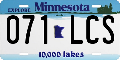 MN license plate 071LCS