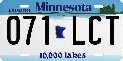 MN license plate 071LCT