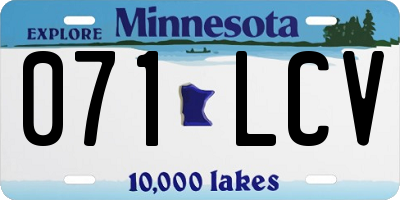 MN license plate 071LCV