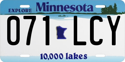 MN license plate 071LCY