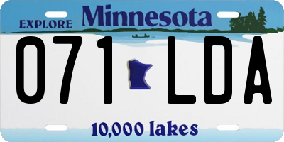 MN license plate 071LDA