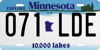 MN license plate 071LDE
