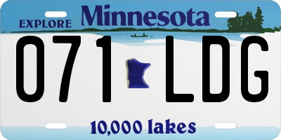 MN license plate 071LDG