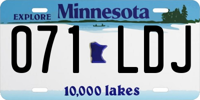 MN license plate 071LDJ