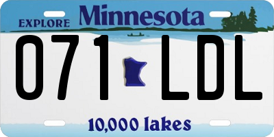 MN license plate 071LDL