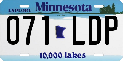 MN license plate 071LDP