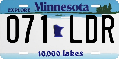 MN license plate 071LDR