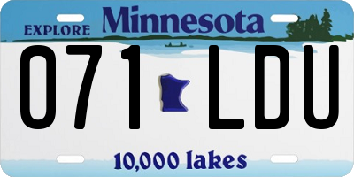 MN license plate 071LDU