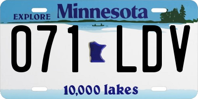 MN license plate 071LDV