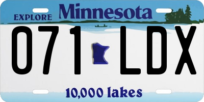 MN license plate 071LDX